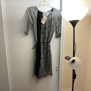 Gray and black dress